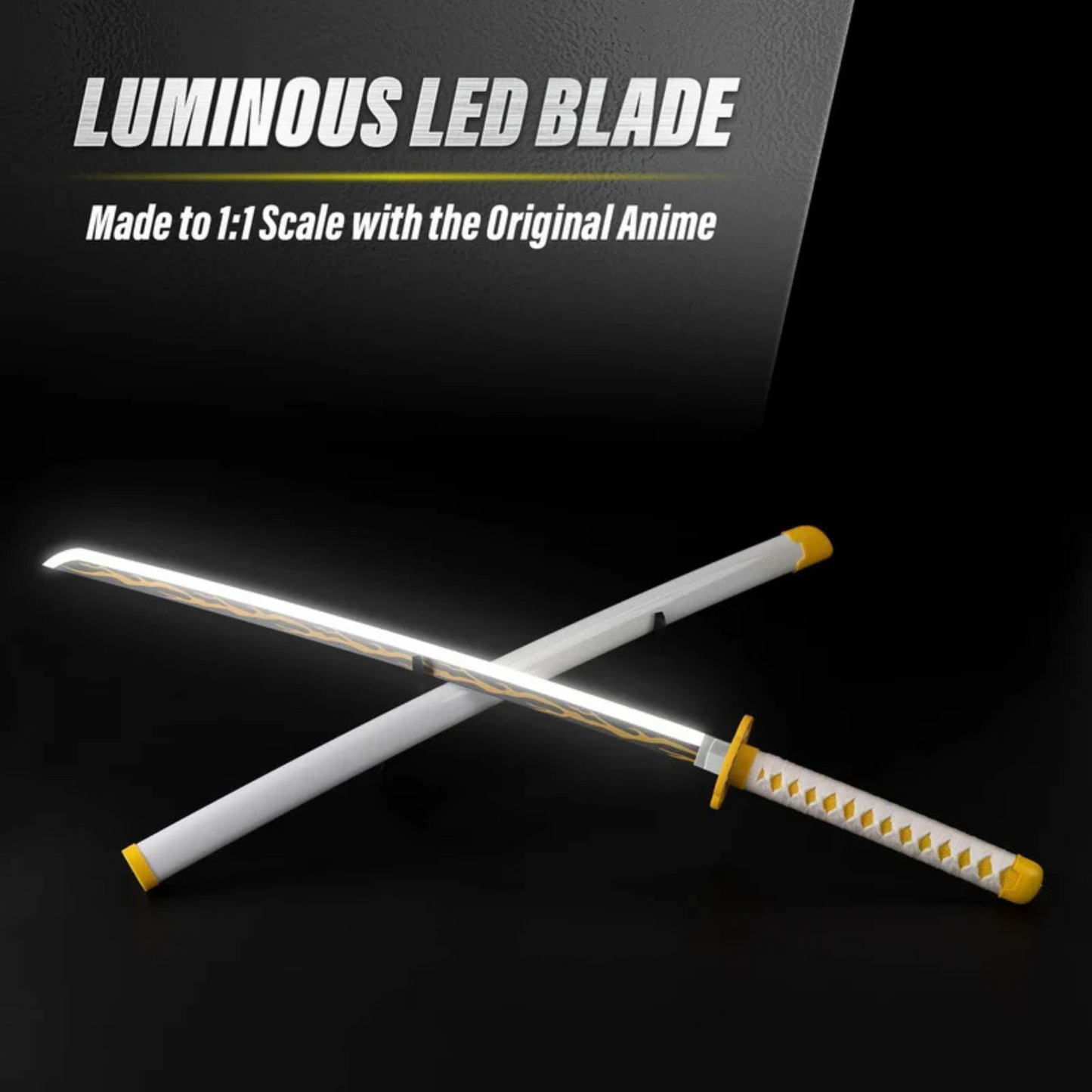 Zenitsu Agatsuma Nichirin LED Katana – Demon Slayer-inspired anime sword collectible