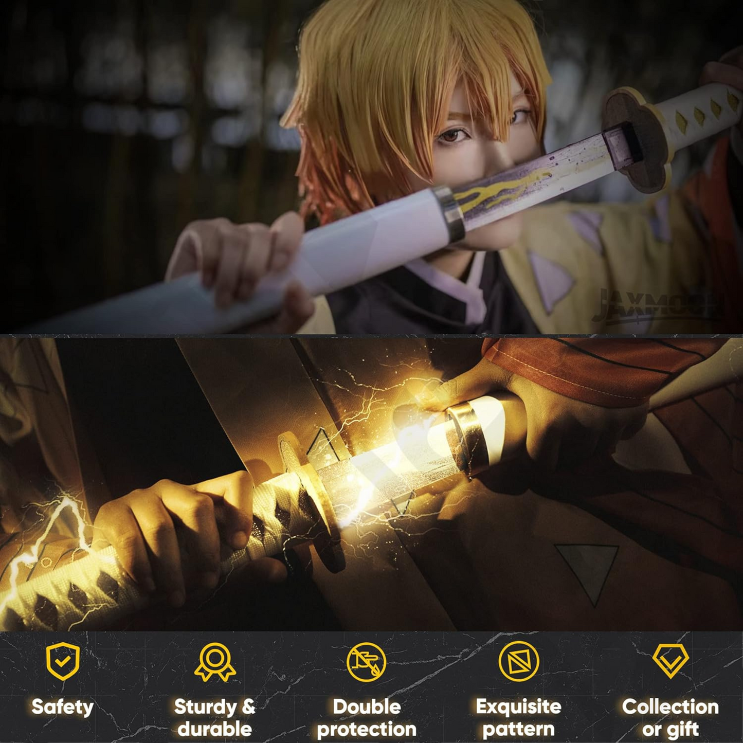 Demon Slayer Zenitsu Katana – 104 cm anime sword with LED illumination