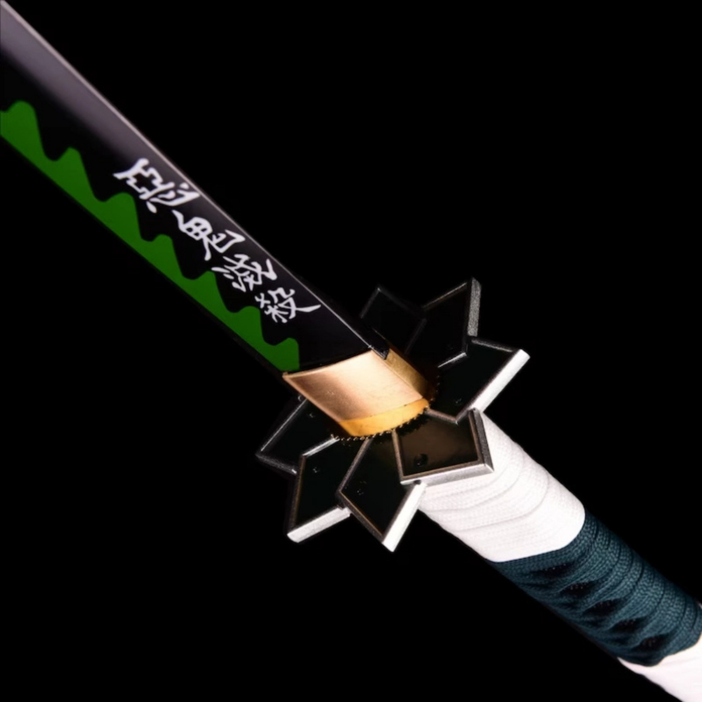 Close-up of Sanemi’s bokken handle wrapping and wooden blade – training sword