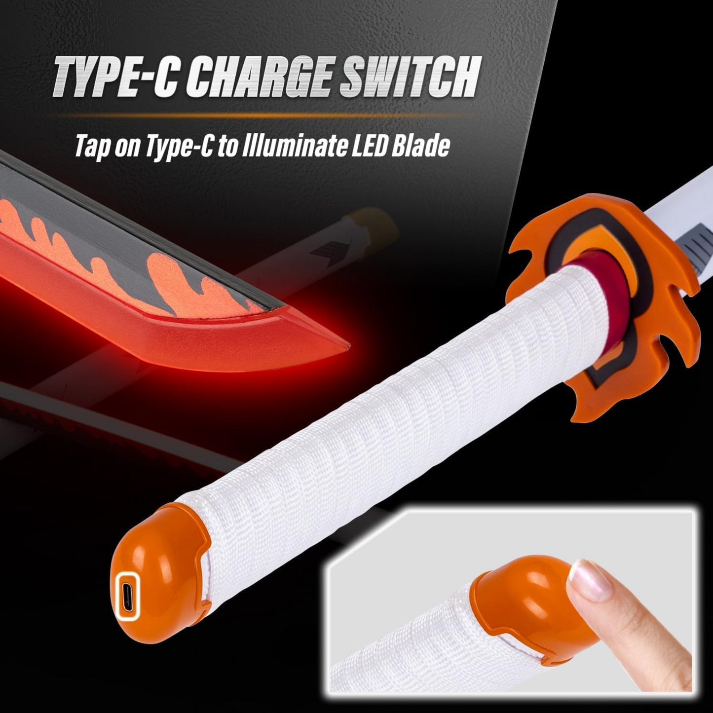 Rengoku Nichirin LED Katana – Demon Slayer-inspired anime sword collectible
