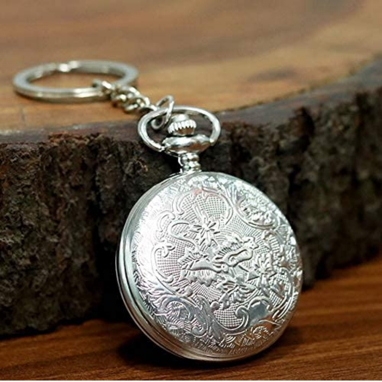 Captain America Shield Pocket Watch Metal Keychain – Marvel collectible accessory