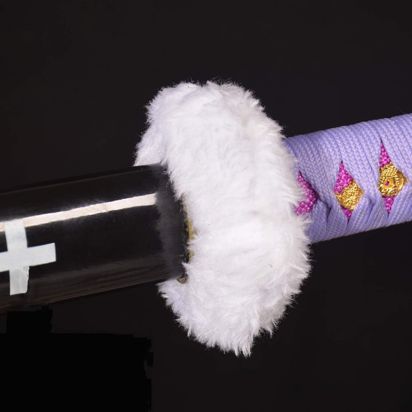 40-inch anime cosplay sword with glowing LED light and fur handle – Kikoku replica