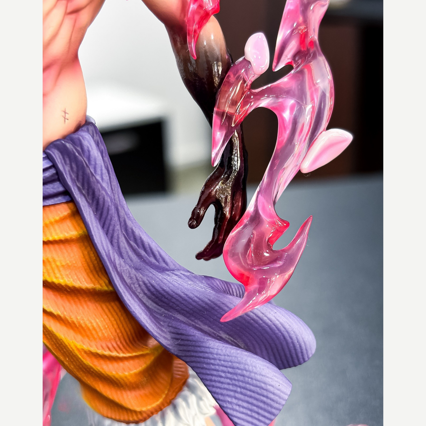 Close-up of Luffy’s steam effects and intense expression – premium action figure"