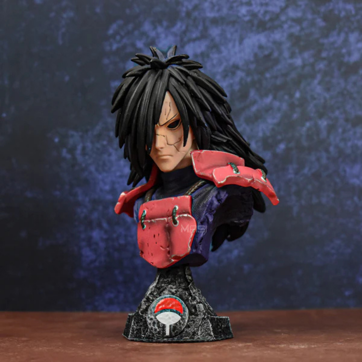 Naruto anime collectible figure of Madara Uchiha with base