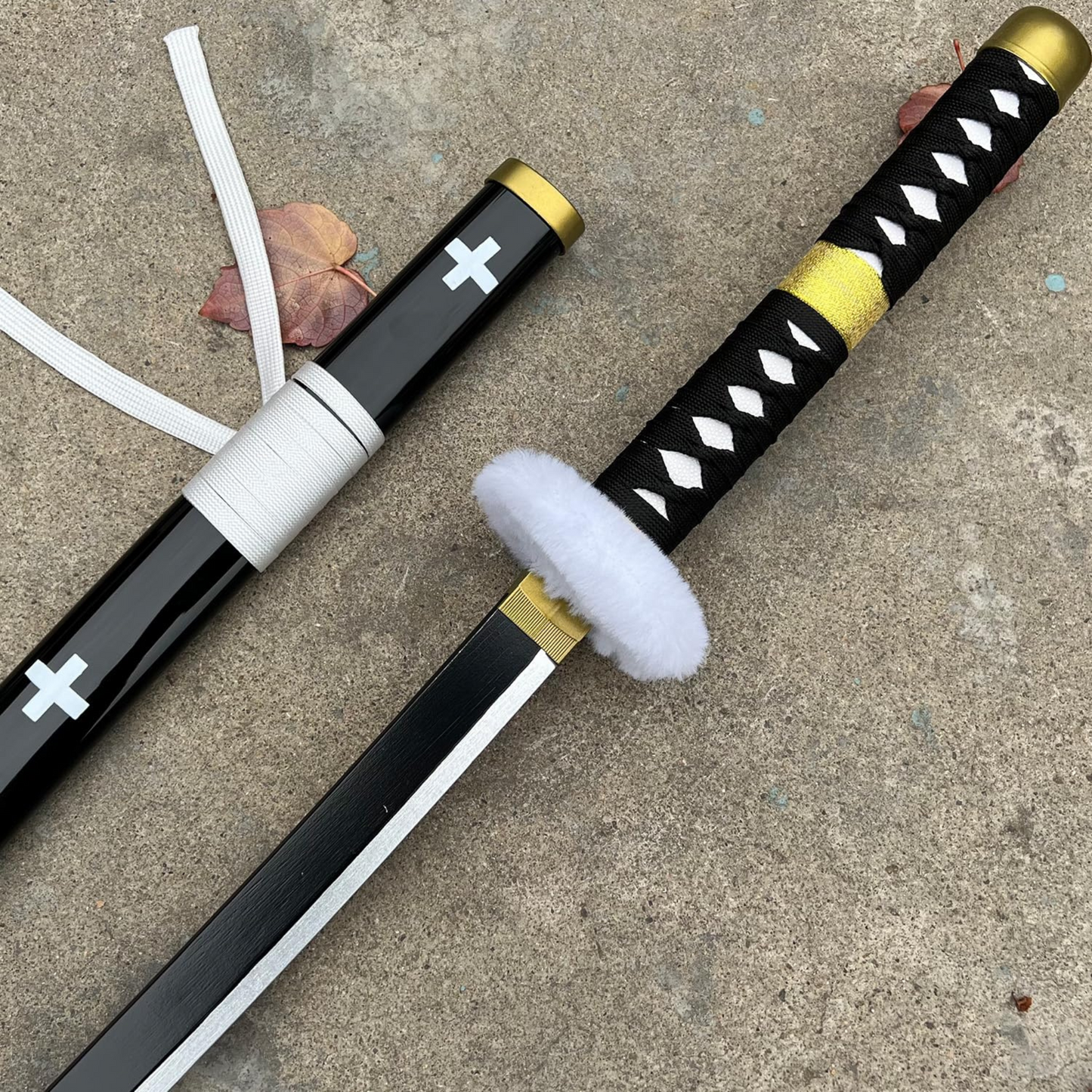 104 cm purple wooden katana replica with scabbard