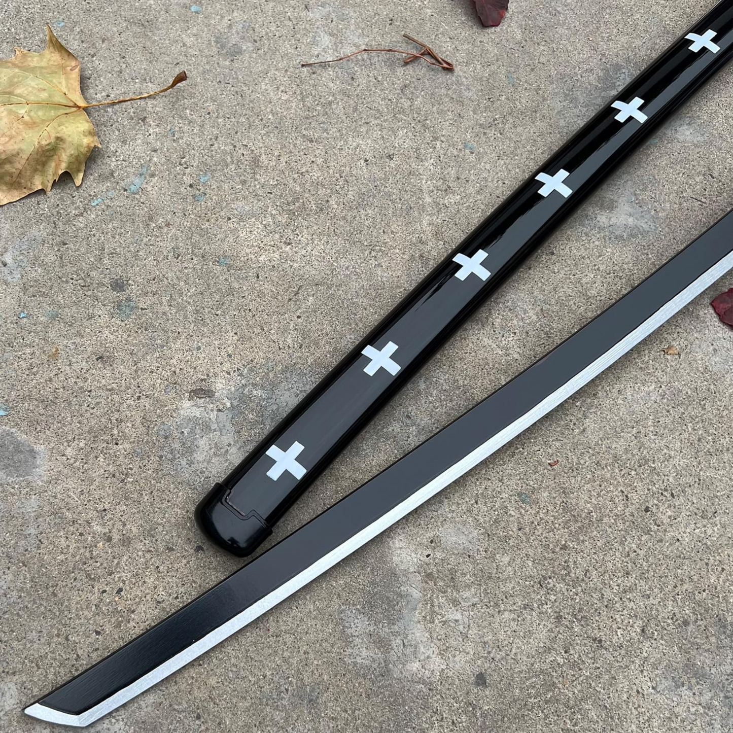104 cm purple wooden katana replica with scabbard