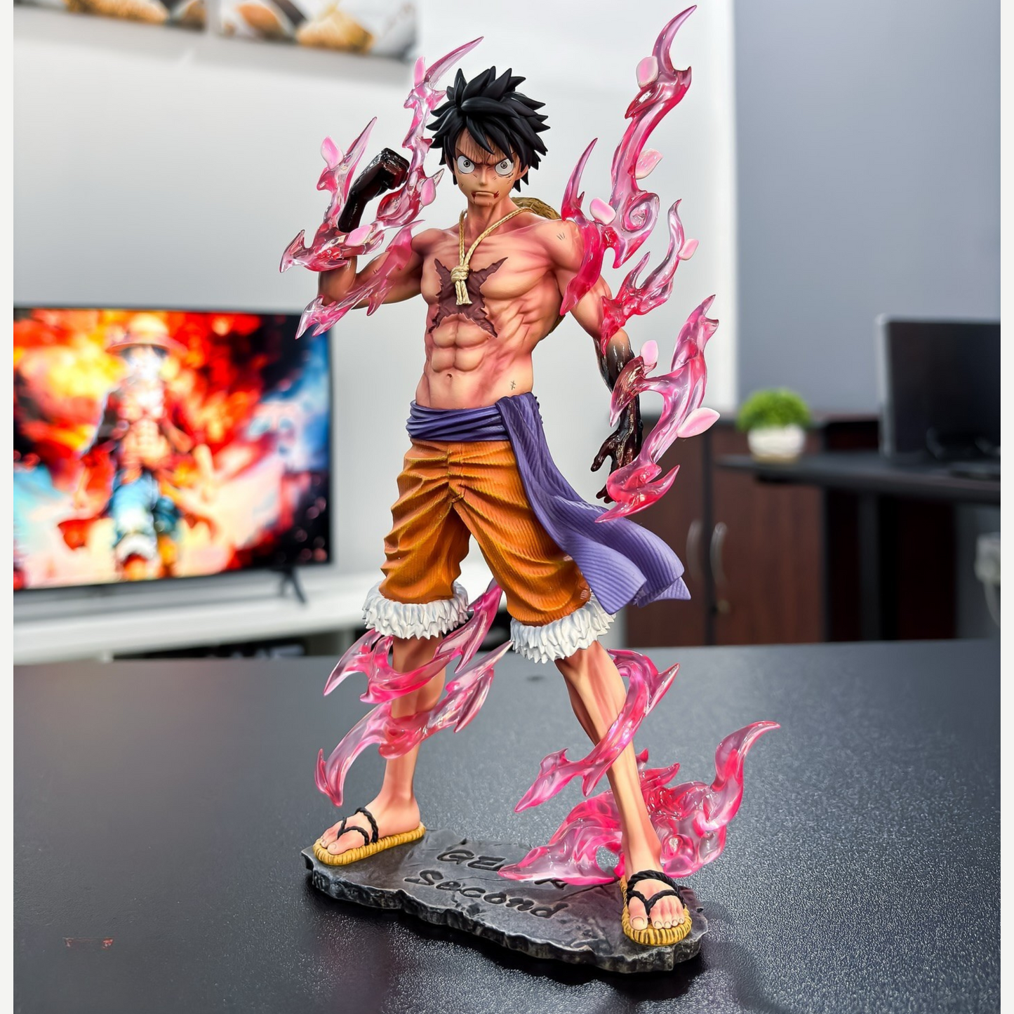 Monkey D. Luffy Gear 2 action figure – One Piece anime collectible in battle-ready stance