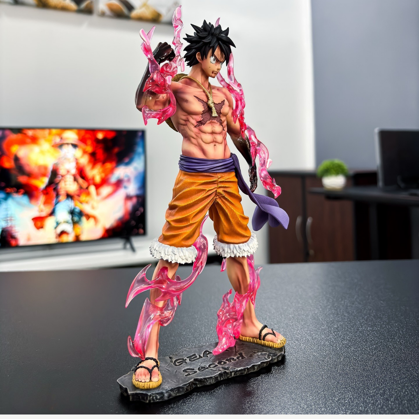 Monkey D. Luffy Gear 2 action figure – One Piece anime collectible in battle-ready stance