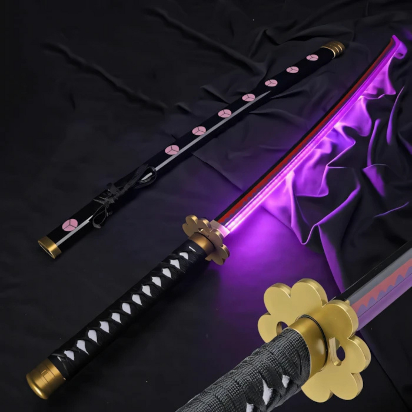 LED Black Blade Shusui Katana with Rechargeable Battery