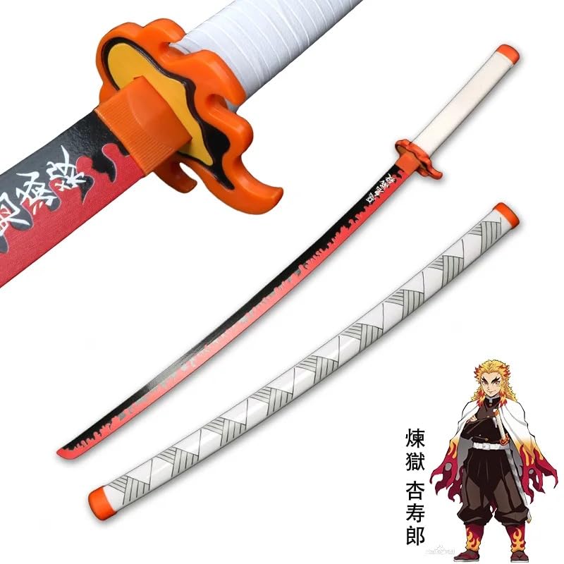 Demon Slayer: Kyojuro Rengoku Nichirin Wooden Katana – 104 cm Replica