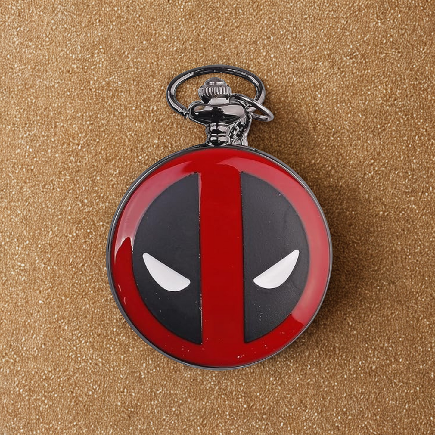 Deadpool Pocket Watch Metal Keychain – Marvel collectible accessory with engraved detail
