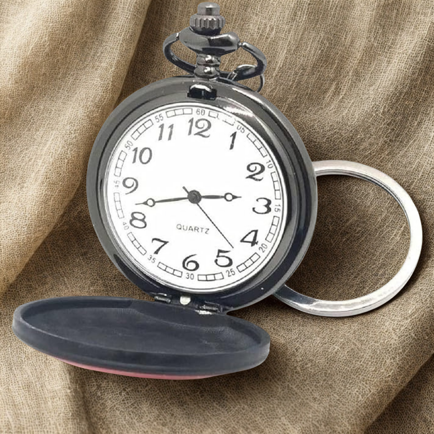 Deadpool Pocket Watch Metal Keychain – Marvel collectible accessory with engraved detail