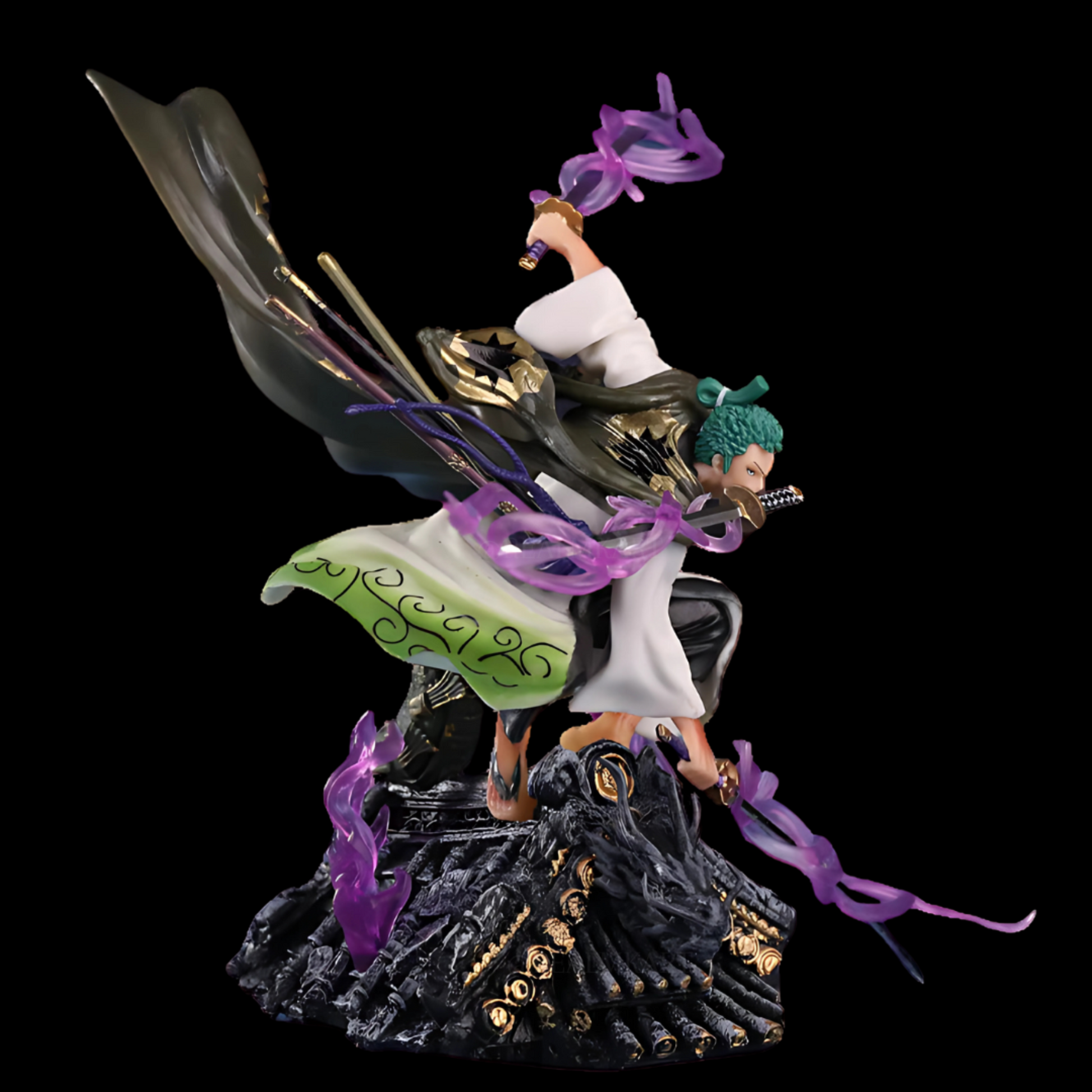 Close-up of Zoro’s intense expression and signature stance – 16 cm anime figure