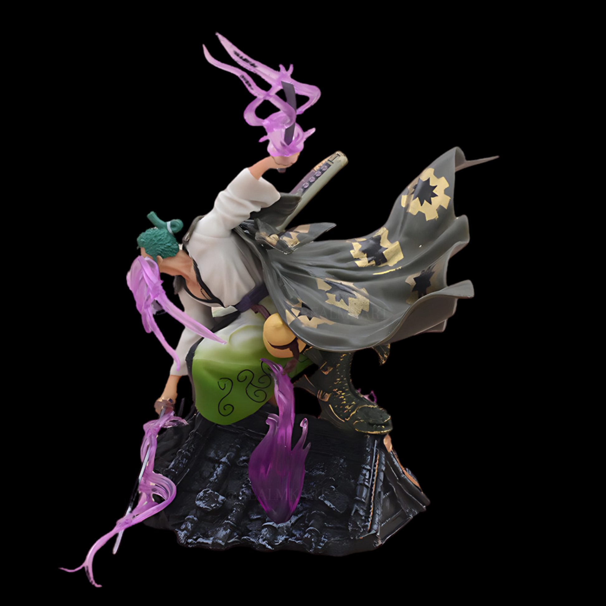 Close-up of Zoro’s intense expression and signature stance – 16 cm anime figure
