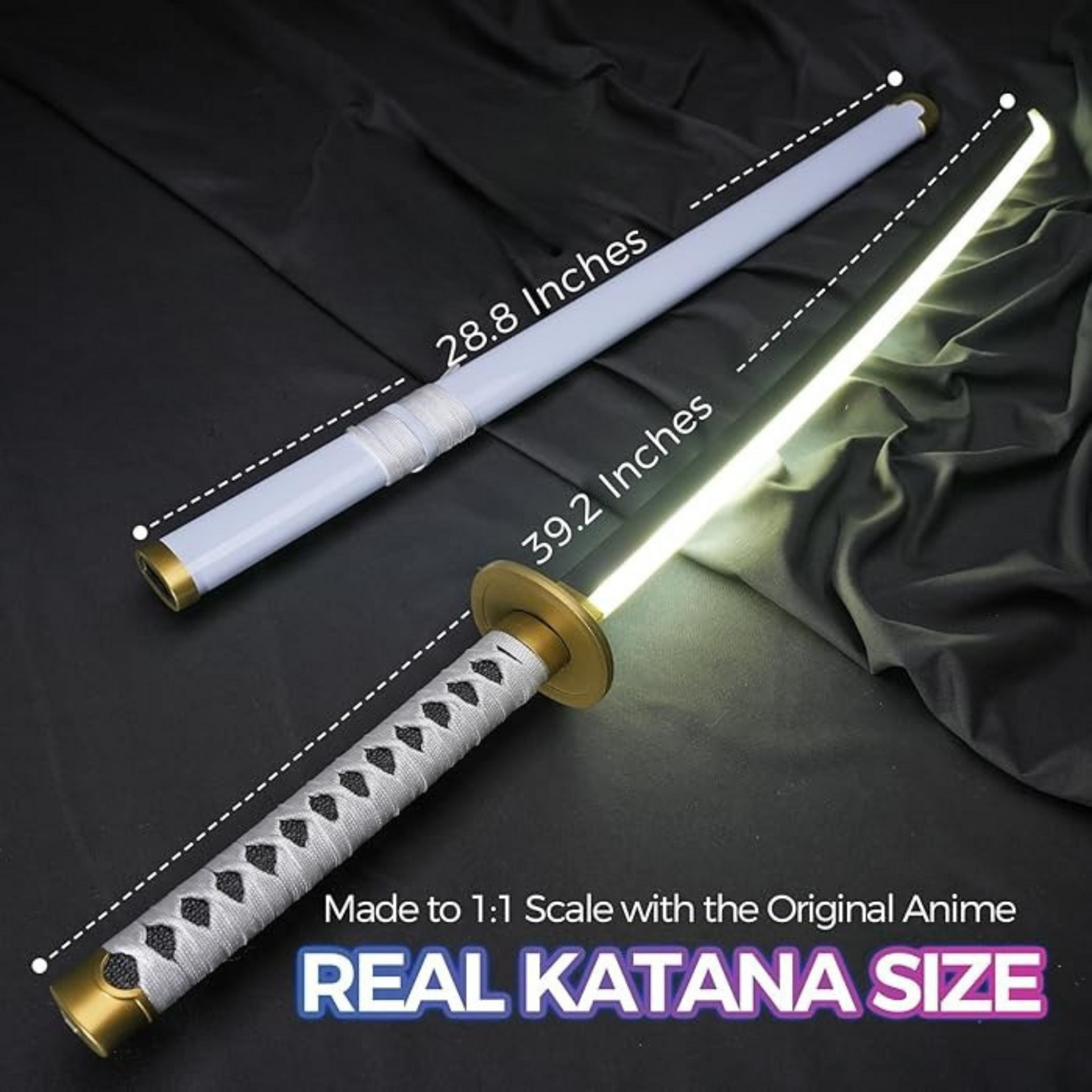 Close-up of Zoro’s iconic straight blade and detailed hilt – premium katana