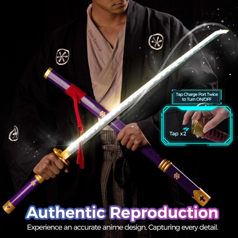 Roronoa Zoro – One Piece Enma Purple – LED Katana Replica (104 cm)