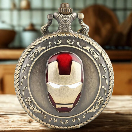 ron Man Pocket Watch Metal Keychain – Marvel-inspired vintage collectible
