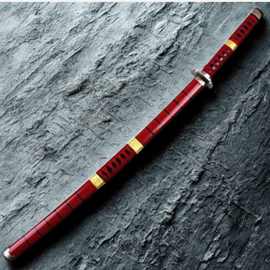 Zoro Sandai Kitetsu Wooden Katana Replica Full View – 104cm