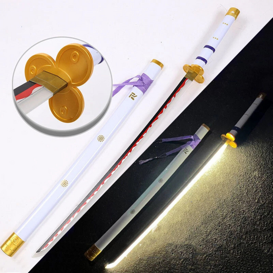 Zoro Yama Enma white cosplay katana with LED light – 40 inches