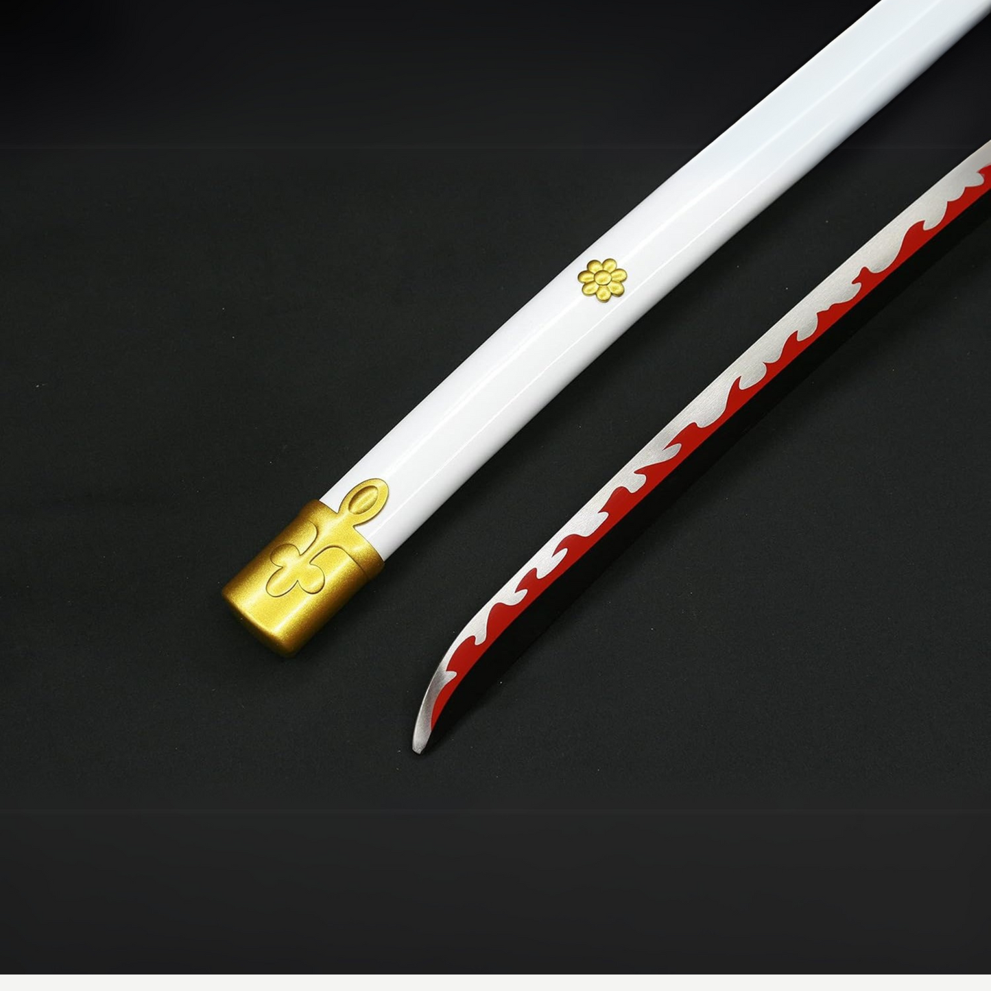 Full tang white Enma sword cosplay prop with sheath