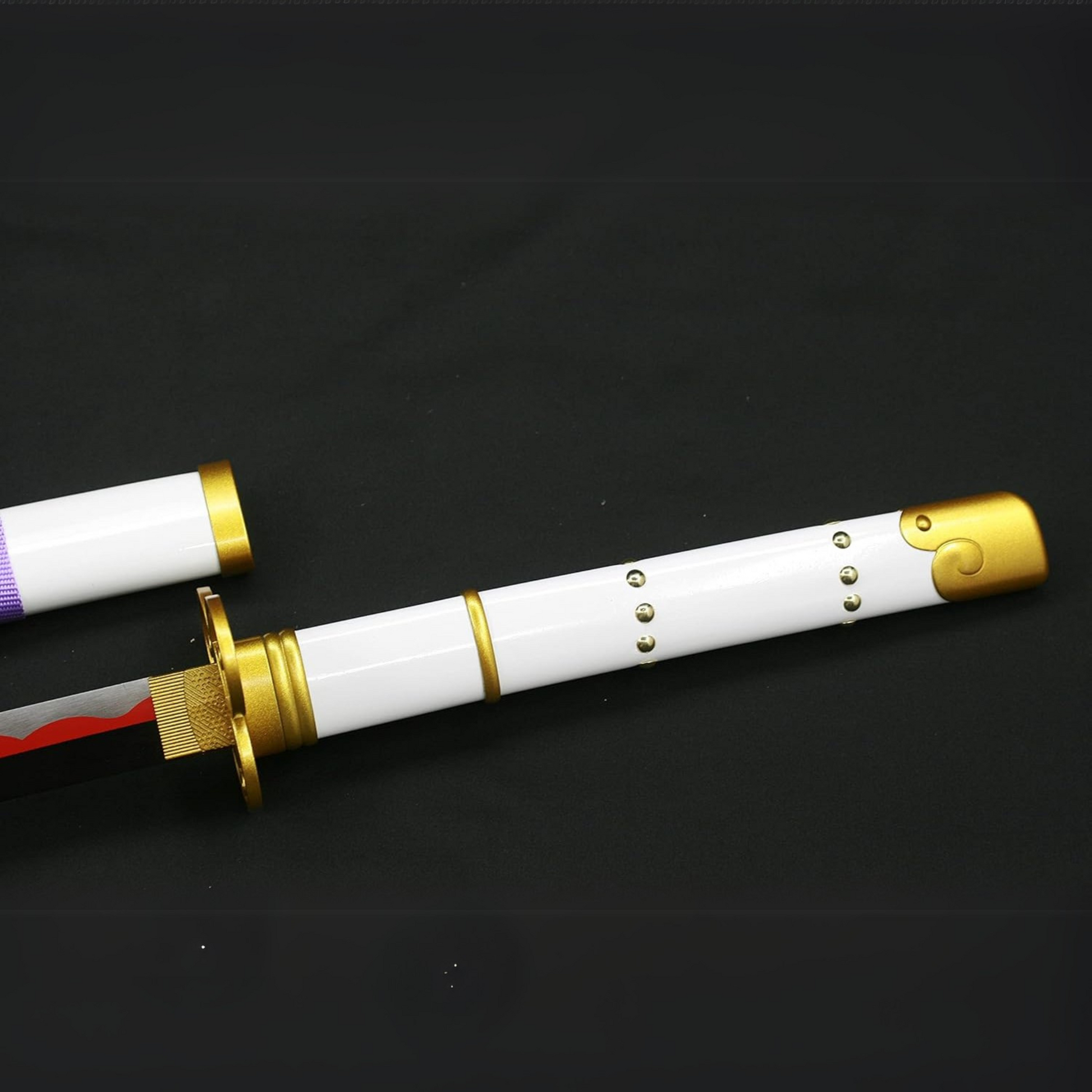 Full tang white Enma sword cosplay prop with sheath