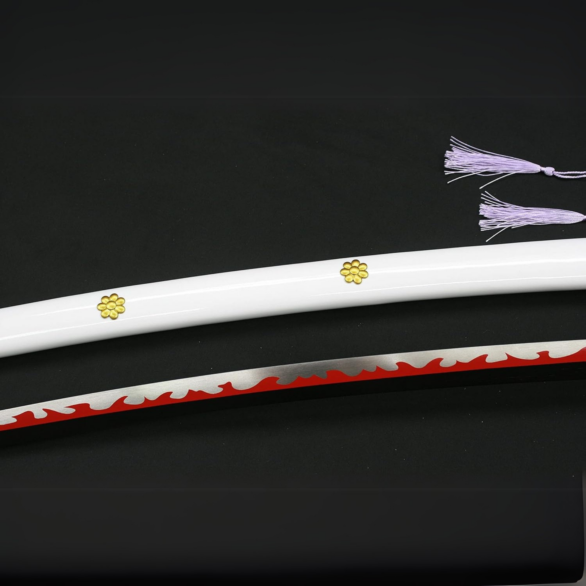 Full tang white Enma sword cosplay prop with sheath