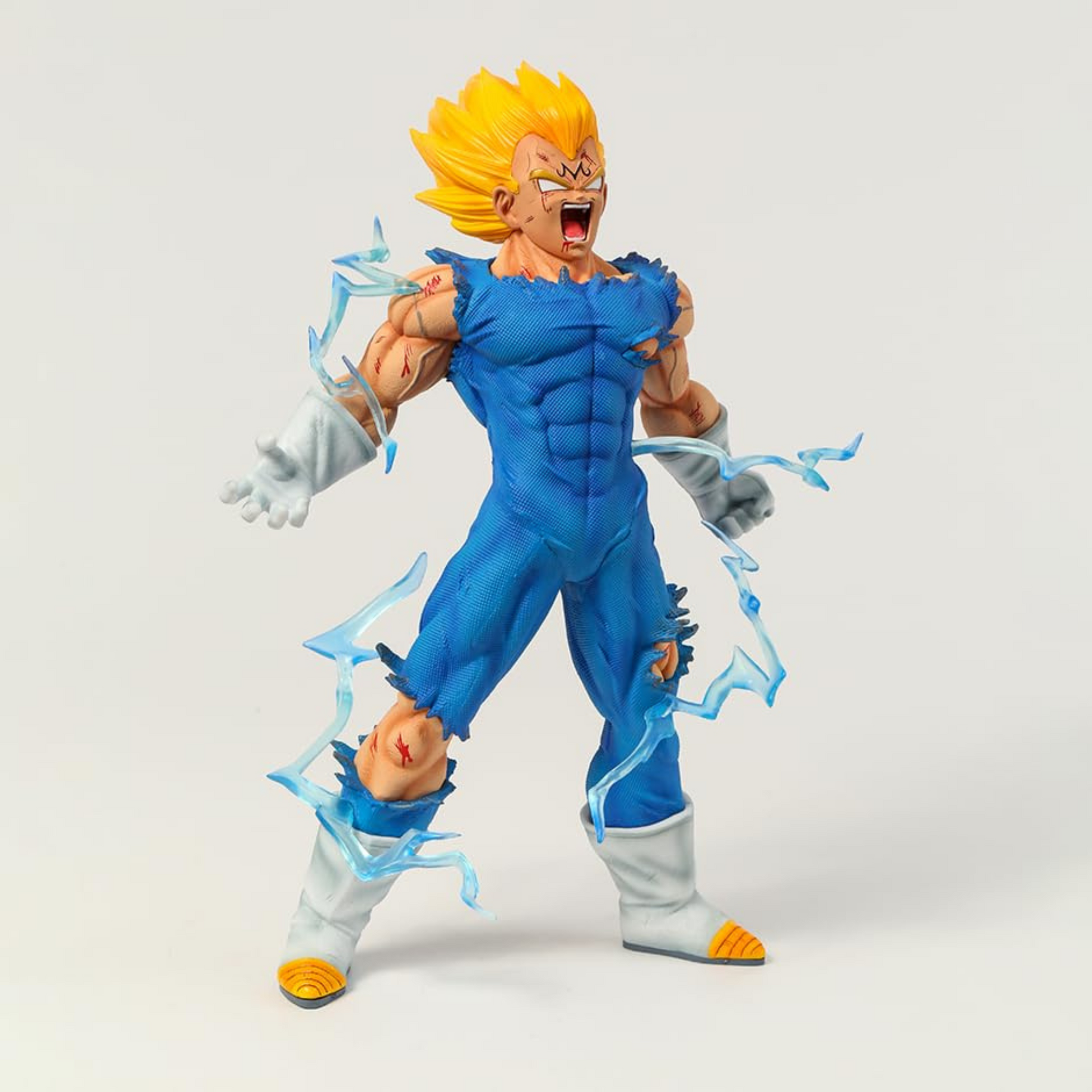 Vegeta's intense pose and flame sword details – premium anime figure