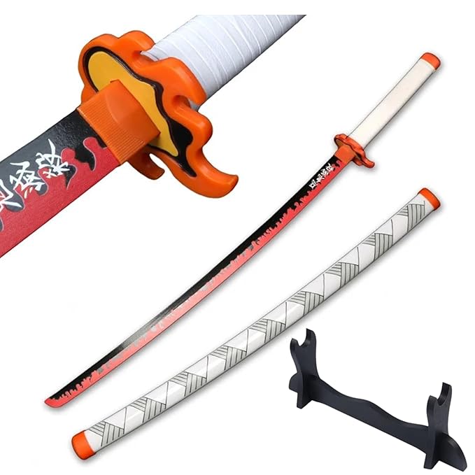 Demon Slayer: Kyojuro Rengoku Nichirin Wooden Katana – 104 cm Replica