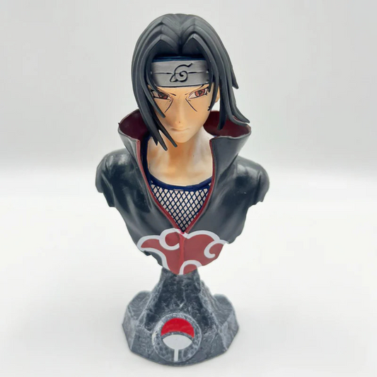 Itachi Uchiha 15 cm bust figure wearing Akatsuki cloak with Uchiha crest base