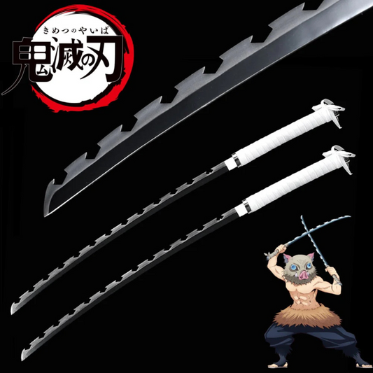 Inosuke Hashibira Nichirin Wooden Katana – Demon Slayer anime sword collectible
