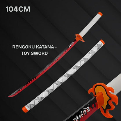 Demon Slayer: Kyojuro Rengoku Nichirin Wooden Katana – 104 cm Replica