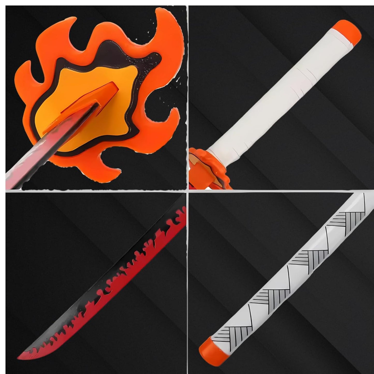 Demon Slayer: Kyojuro Rengoku Nichirin Wooden Katana – 104 cm Replica