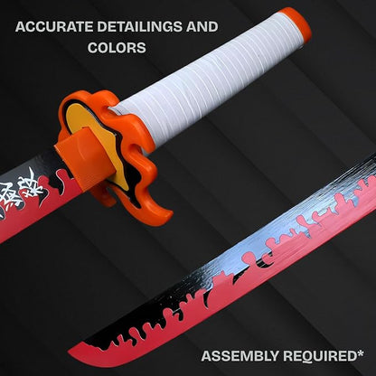 Demon Slayer: Kyojuro Rengoku Nichirin Wooden Katana – 104 cm Replica