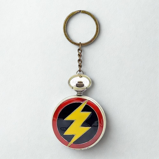Flash Superhero Pocket Watch Metal Keychain – DC collectible accessory with retro charm
